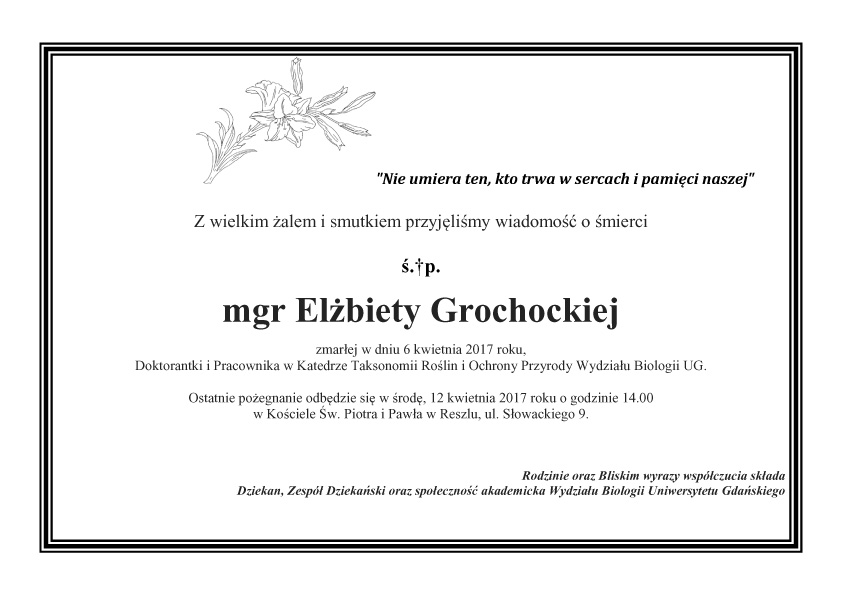 Nekrolog E. Grochocka
