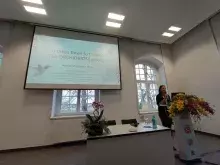 dr Monika Lipińska podczas wykładu (fot. Manuel Lucas Garcia)
